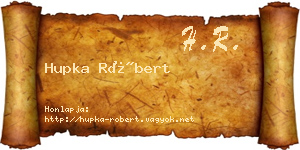 Hupka Róbert névjegykártya