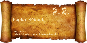 Hupka Róbert névjegykártya